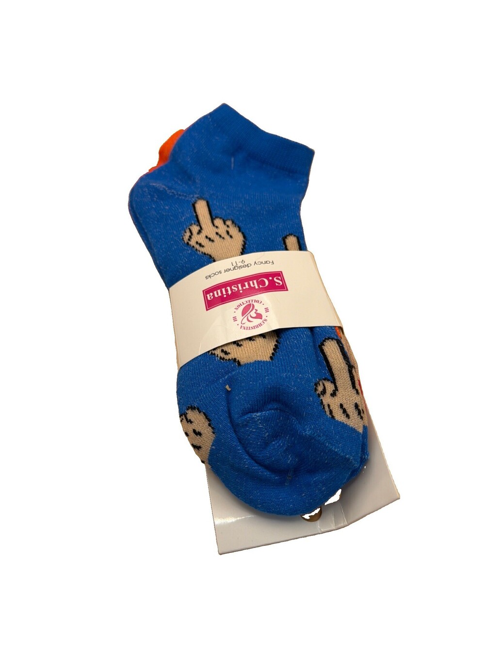 S Christina Fancy Designer Socks 3 Pack Size 9-11 80% Cotton